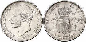 1884*1884. Alfonso XII. MSM. 5 pesetas. (Cal. 39). 24,91 g. MBC.
