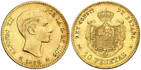 1878*1878. Alfonso XII. EMM. 10 pesetas. (Cal. 23). 3,22 g. Buen ejemplar. MBC+.