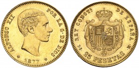 1877*1877. Alfonso XII. DEM. 25 pesetas. (Cal. 3). EBC.