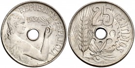 1934. II República. 25 céntimos. (Cal. 6). 6,99 g. EBC+.