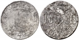 Olot. 10 céntimos. (Cal. 14, como serie completa). 3,45 g. MBC-.