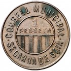 Segarra de Gaià. 1 peseta. (Cal. 18, como serie completa). 3,49 g. Manchitas. MBC+.