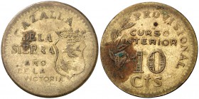 Cazalla de la Sierra (Sevilla). 10 céntimos. (Cal. 5). 3,48 g. Manchitas. MBC-.