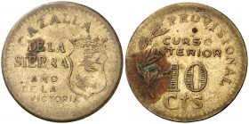 Cazalla de la Sierra (Sevilla). 10 céntimos. (Cal. 5). 3,48 g. Manchitas. MBC-.