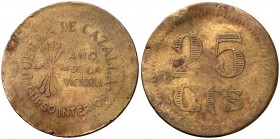 Puebla de Cazalla (Sevilla). 25 céntimos. (Cal. 15, como serie completa). 4,36 g. Golpecito. MBC-.