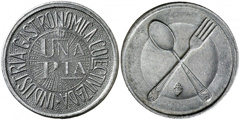 Barcelona. Industria Gastronómica Colectivizada. 50 céntimos y 1 peseta. (AL. 12...
