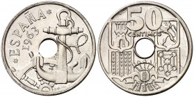 1963*1963. Estado Español. 50 céntimos. (Cal. 111). 3,86 g. S/C.