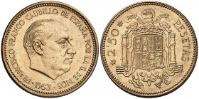 1953*1971. Estado Español. 2,50 pesetas. (Cal. 73). 7,13 g. (Proof).