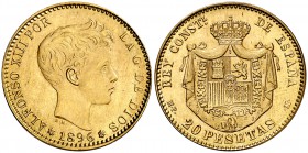 1896*1962. Estado Español. MPM. 20 pesetas. (Cal. 8). 6,42 g. S/C-.