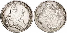 1781. Alemania. Carlos Teodoro. Baviera. 1 taler. (Kr. 563.3). 27,74 g. AG. Rayitas. MBC.
