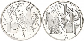 2003. Alemania. D (Múnich). 10 euros. (Kr. 225). 18,06 g. AG. Proof.