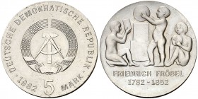 1982. Alemania Oriental. 5 marcos. (Kr. 84). 12,21 g. CU-NI. Escasa. S/C.