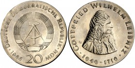 1966. Alemania Oriental. 20 marcos. (Kr. 16.1). 20,81 g. AG. Rara. S/C.