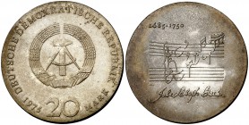 1975. Alemania Oriental. 20 marcos. (Kr. 59). 20,92 g. AG. Rara. EBC.