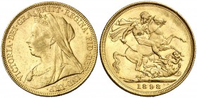 1898. Australia. Victoria. S (Sidney). 1 libra. (Fr. 23). 8 g. AU. Leves golpecitos. EBC-.