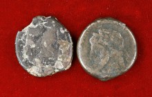 Lote de 2 bronces de Micipsa (148-118 a.C.). A examinar. BC/MBC-.