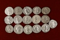 Lote de 16 denarios desde Vespasiano a Gordiano pío. A examinar. MBC-/EBC-.