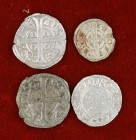 Lote de 4 monedas medievales catalanas. A examinar. MBC-/MBC.