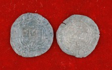 Lote de 2 blancas de Burgos de Juan II (1406-1454). MBC-.