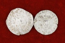 Enrique IV (1454-1474). Burgos y Cuenca Medio cuartillo. Lote de 2 medios cuartillos de Burgos y Cuenca de Enrique IV (1454-1474). A examinar. MBC-MBC...