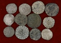 Lote de 12 monedas medievales castellanas. BC/MBC-.
