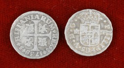 1731 y 1738. Felipe V. 1/2 real. Lote de 2 monedas, cecas distintas. A examinar. MBC-.
