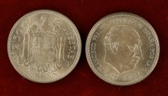 1953*54 y 56. Estado Español. 2,50 pesetas. Lote de 2 monedas. S/C-.