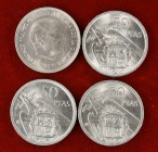Estado Español. 50 pesetas. 1957*58, 59, 60 y 67. Lote de 4 monedas. A examinar. EBC+/S/C.