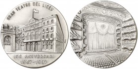 1997. Medalla. 71,10 g. Plata. 150º Aniversario del Gran Teatro del Liceo. En estuche original. S/C.
