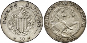 2000. Centenario de la Unió Catalanista. Medalla en plata con marca de valor 50. 11,70 g. S/C.