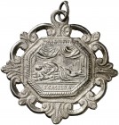 (s. XVIII). Toledo. Santa Casilda. (Museo del Traje CEDO 1697). 16 g. Plata. Octogonal, en marco calado, con anilla. Rara. EBC.