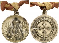 Tercios de Nuestra Señora de Montserrat. Distinción a los héroes de Codo. (Pérez Guerra 911a). 6,55 g. Bronce. Con anilla. EBC.
