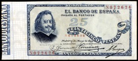 1899. 25 pesetas. (Ed. B91a). 17 de mayo, Quevedo. Serie N. Raro. MBC-.