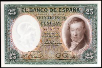 1931. 25 pesetas. (Ed. C9). 25 de abril, Vicente López. En expositor de la PCGS como Very Choice New 64 PPQ. S/C.