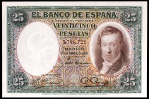 1931. 25 pesetas. (Ed. C9). 25 de abril, Vicente López. Pareja correlativa, en expositor de la PCGS como Very Choice New 64 PPQ. S/C.
