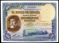1935. 500 pesetas. (Ed. C16). 7 de enero. Hernán Cortés. Raro. EBC+.