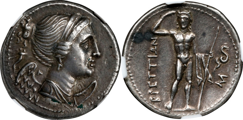 ITALY. Bruttium. The Brettii. AR Drachm (5.05 gms), ca. 216-214 B.C. NGC Ch EF, ...
