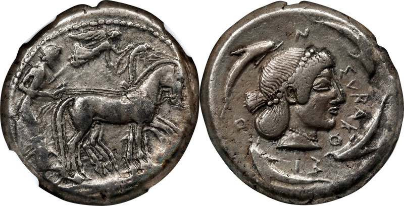 SICILY. Syracuse. Deinomenid Tyranny, 485-466 B.C. AR Tetradrachm (17.30 gms), s...