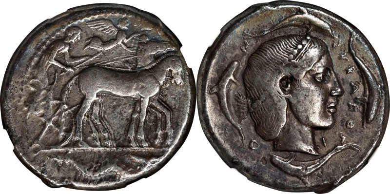 SICILY. Syracuse. Second Democracy, 466-406 B.C. AR Tetradrachm (16.98 gms), ca....
