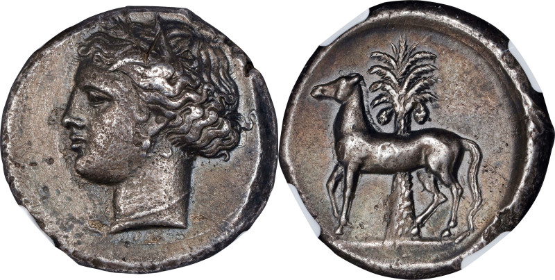 SICILY. Siculo-Punic. Entella. AR Tetradrachm (16.10 gms), ca. 345/38-320/15 B.C...