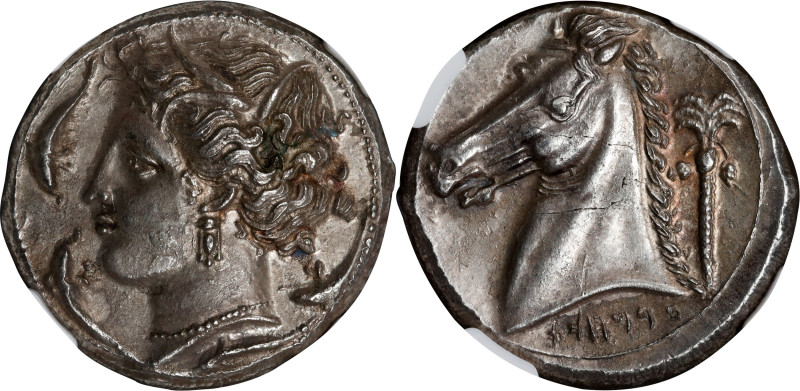 SICILY. Siculo-Punic. Entella. AR Tetradrachm (17.08 gms), ca. 320/15-300 B.C. N...
