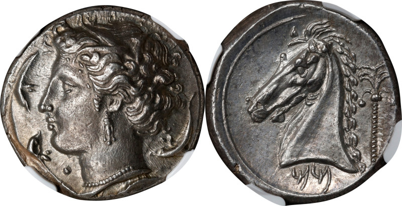 SICILY. Siculo-Punic. Entella. AR Tetradrachm (16.54 gms), ca. 320/15-300 B.C. N...