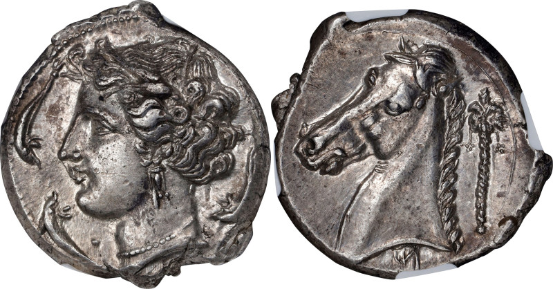 SICILY. Siculo-Punic. Entella. AR Tetradrachm (16.94 gms), ca. 320/15-300 B.C. N...