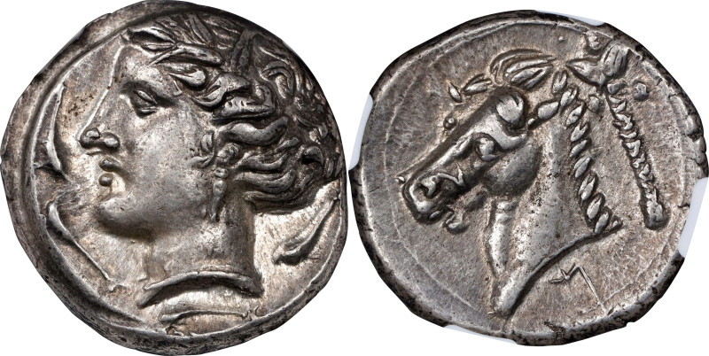 SICILY. Siculo-Punic. Entella. AR Tetradrachm (16.90 gms), ca. 320/15-300 B.C. N...