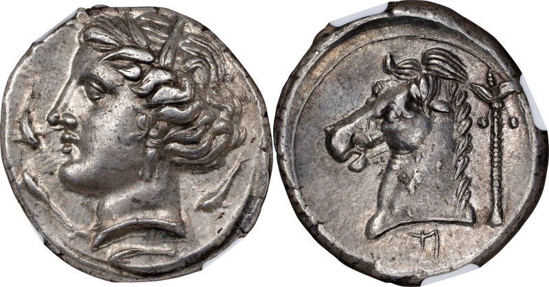 SICILY. Siculo-Punic. Entella. AR Tetradrachm (17.03 gms), ca. 320/15-300 B.C. N...
