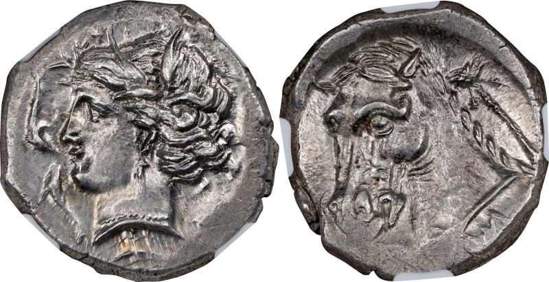 SICILY. Siculo-Punic. Entella. AR Tetradrachm (16.74 gms), ca. 320/15-300 B.C. N...