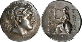 THRACE. Kingdom of Thrace. Lysimachos, 323-281 B.C. AR Tetradrachm (17.03 gms), Lampsakos Mint, ca. 297/6-282/1 B.C. NGC Ch VF, Strike: 5/5 Surface: 4...