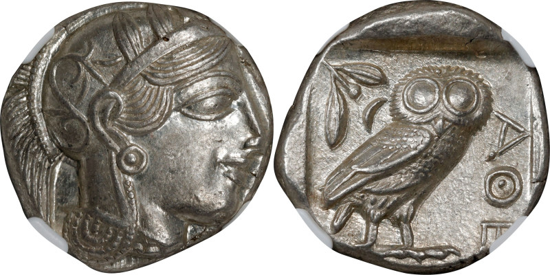 ATTICA. Athens. AR Tetradrachm (17.20 gms), ca. 454-404 B.C. NGC MS, Strike: 5/5...