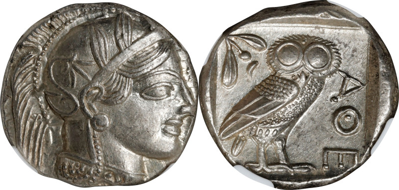 ATTICA. Athens. AR Tetradrachm (17.21 gms), ca. 454-404 B.C. NGC MS, Strike: 5/5...