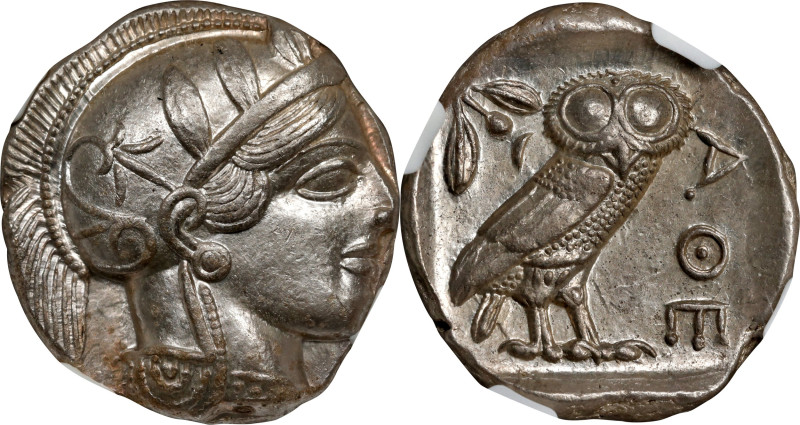 ATTICA. Athens. AR Tetradrachm (17.19 gms), ca. 454-404 B.C. NGC AU, Strike: 4/5...